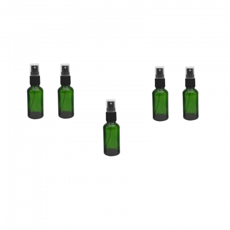 Recipient sticla verde cu spray 10ml - set 5 buc [3]