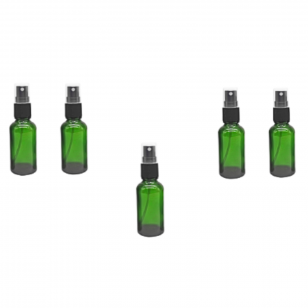 Sticlute cu pulverizator spray - Recipient sticla verde cu spray 10ml - set 5 buc