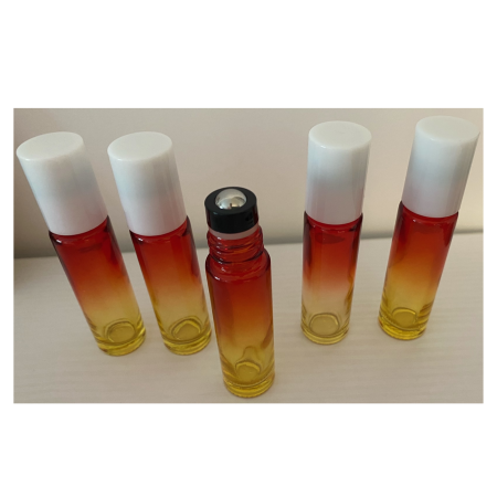 Sticlute rollon si creioane aromaterapie - Rollon multicolor 10ml, cu capac alb - set 5 buc