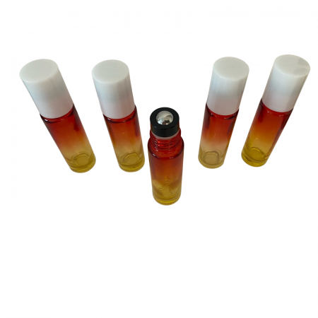 Sticlute rollon si creioane aromaterapie - Rollon multicolor 10ml, cu capac alb - set 5 buc