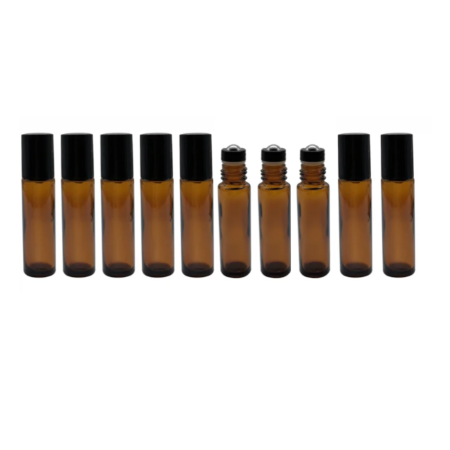 Set 10 recipiente rollon sticla bruna, 10ml [1]