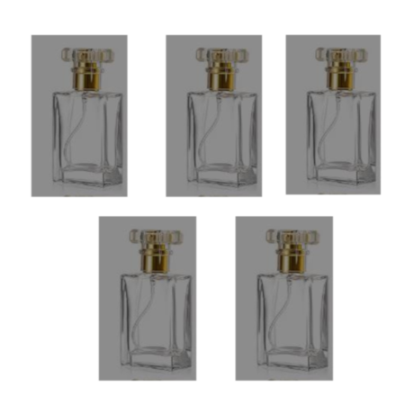 Sticlute pentru parfum - Set 5 recipiente pentru parfum 50ml, Rectangle