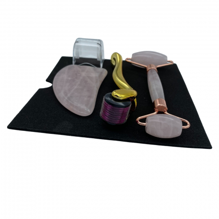 Set cosmetica cu piatra de masaj, rola de masaj si derma roller [4]