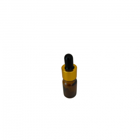 Sticla ambra cu pipeta si capac negru-auriu 5ml - set 5 buc [3]