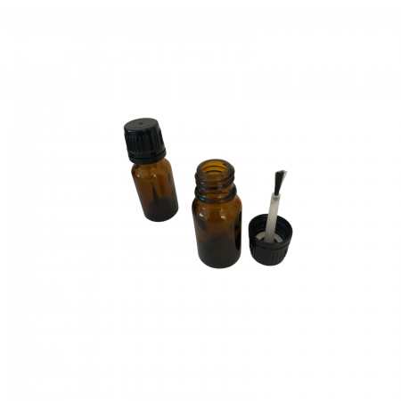 Sticla ambra cu aplicator tip pensula 10ml, capac sigilabil - set 5 buc [4]