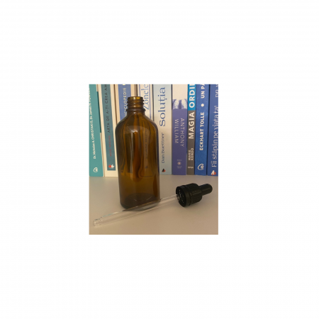 Sticla ambra cu pipeta si capac negru sigilabil 100ml  - set 2 buc [4]