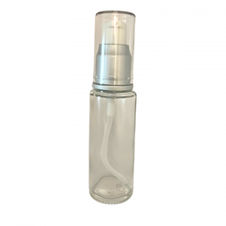 Borcane pentru creme si sticlute pentru lotiuni - Sticla transparenta cu pompa 30ml