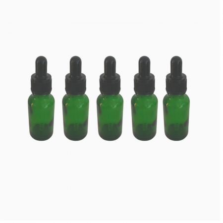 Sticla verde cu pipeta si capac negru 15ml  - set 5 buc [0]