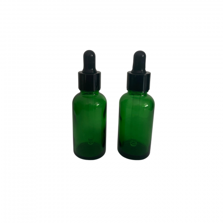 Sticla verde cu pipeta si capac negru 30ml - set 2 buc [0]