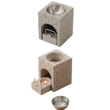 Suport pentru lumanare si ulei esential, model rustic [2]