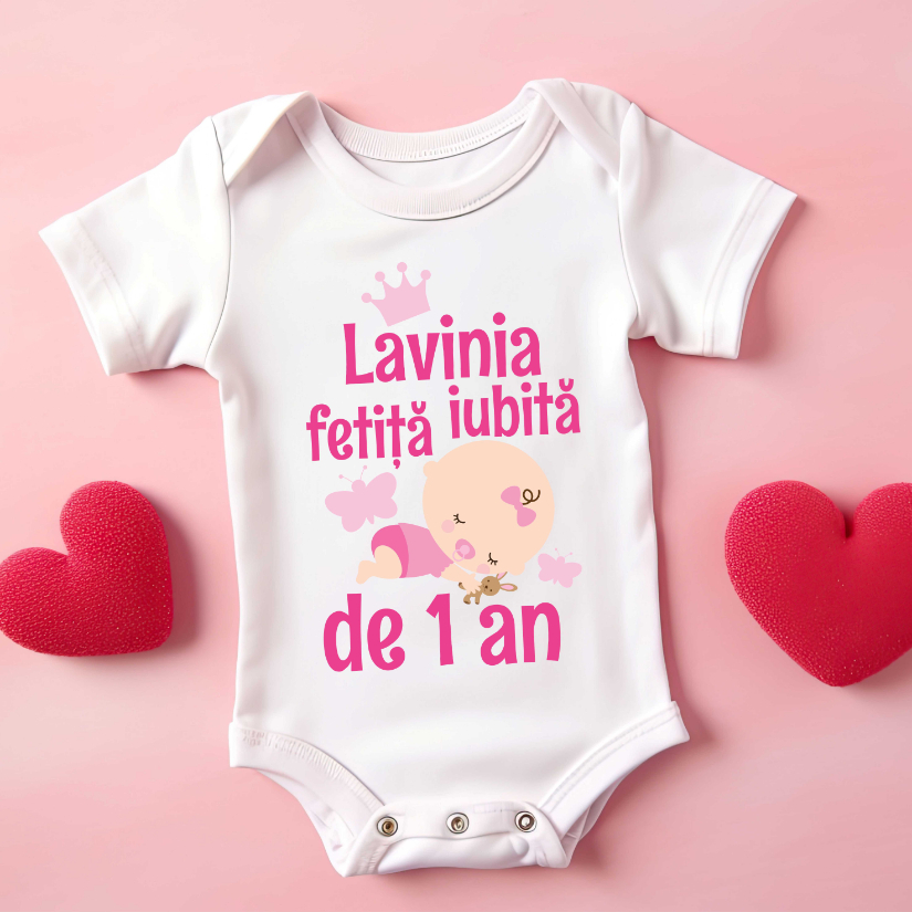 Body Personalizat - Fetita iubita de 1 an / 2 ani / 3 ani cu nume [1]