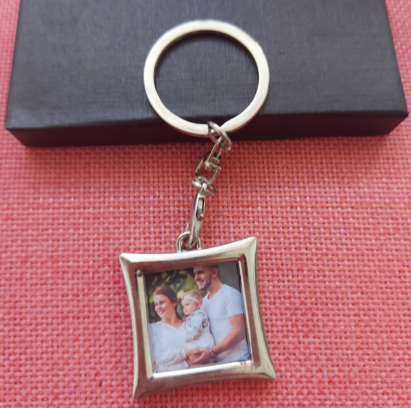 Breloc Metalic Personalizat Cu Poza - Patrat [2]