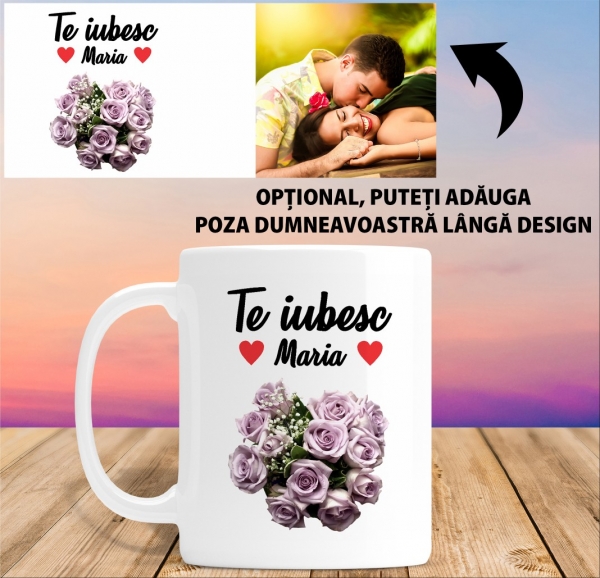 Cana personalizata Cu Nume Si Poza - Te iubesc [2]