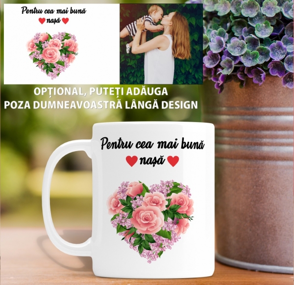 Cana personalizata Cu Poza - Cea Mai Buna Nasa [2]