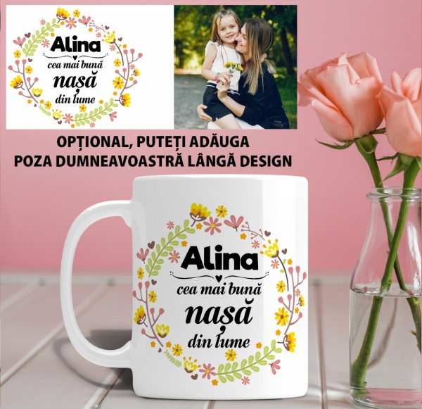 Cana personalizata Cu Poza - Cea Mai Buna Nasa [2]