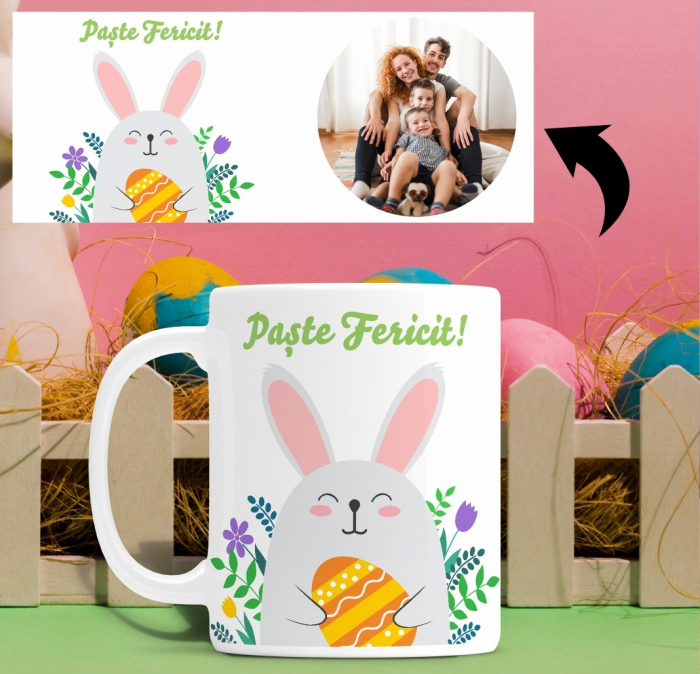 Cana personalizata de Paste Cu Poza - Paste Fericit! [2]