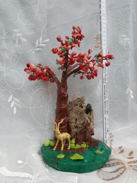 Copacel decorativ Feng Shui M25 - Pietre Semipretioase - Agat Rosu [1]
