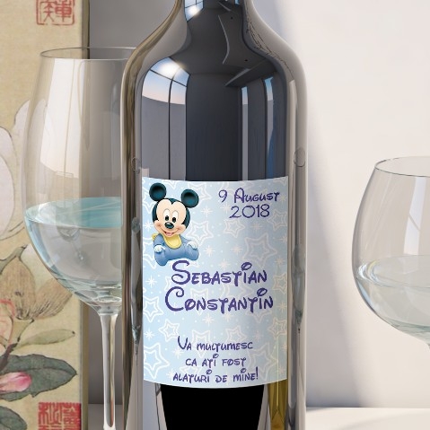 Eticheta Personalizata Vin Botez - Mickey Mouse [1]