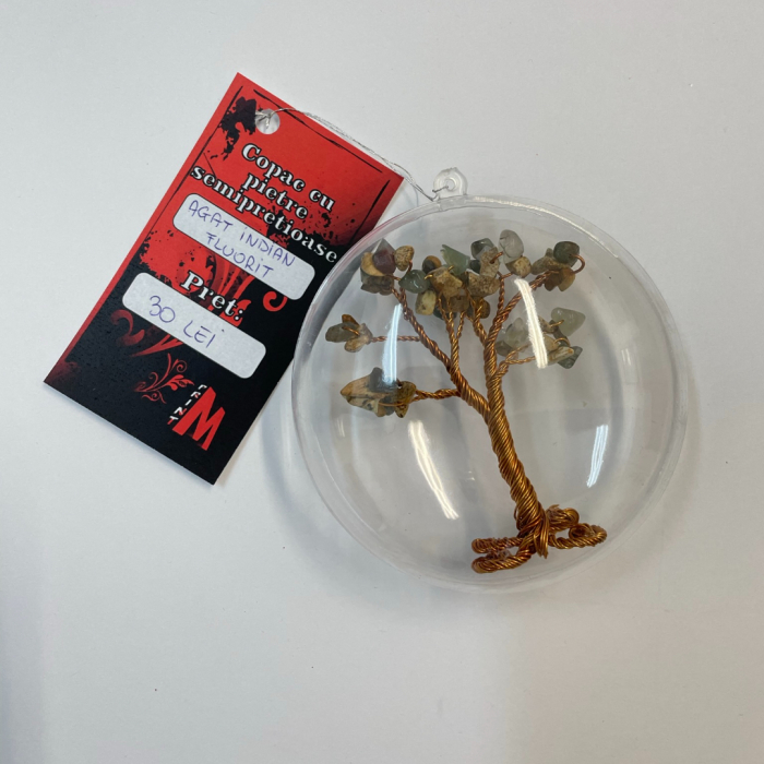 Glob pentru brad cu pietre semipretioase - Agat indian + fluorit 033 [2]