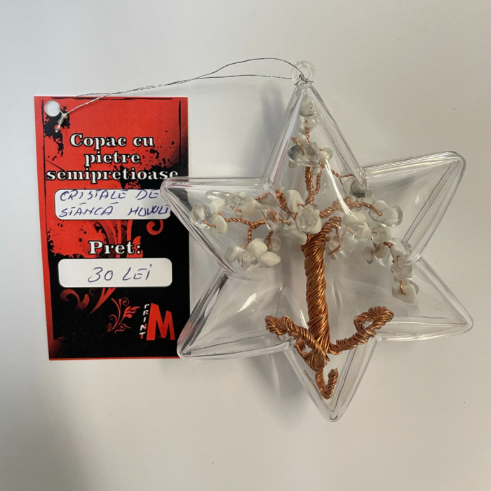 Glob pentru brad cu pietre semipretioase - Cristale de stanca howlit 029 [2]