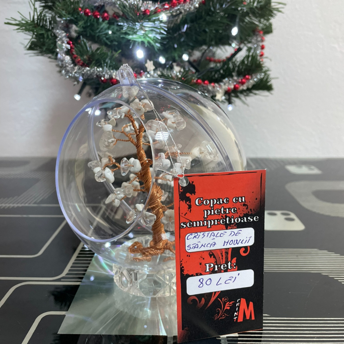 Glob pentru brad cu pietre semipretioase - Cristale de stanca Howlit 035 [2]