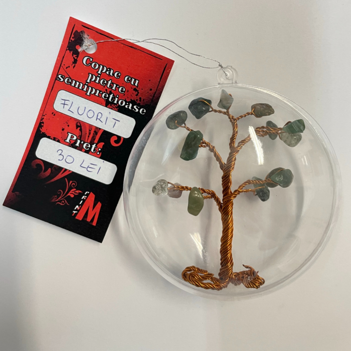 Glob pentru brad cu pietre semipretioase - Fluorit 022 [2]