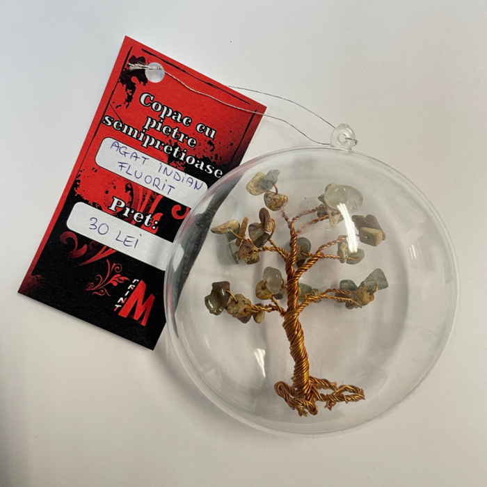 Glob pentru brad cu pietre semipretioase - Agat indian + Fluorit 004 [2]