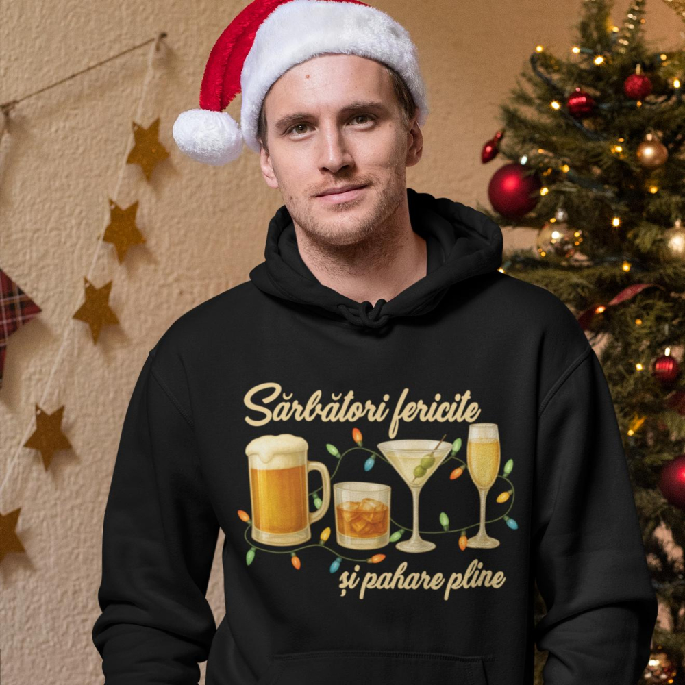 Hanorac Personalizat - Sarbatori fericite si pahare pline [1]