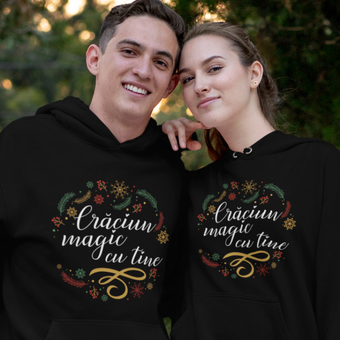 Set 2 Hanorace cuplu personalizate - Craciun magic cu tine [1]
