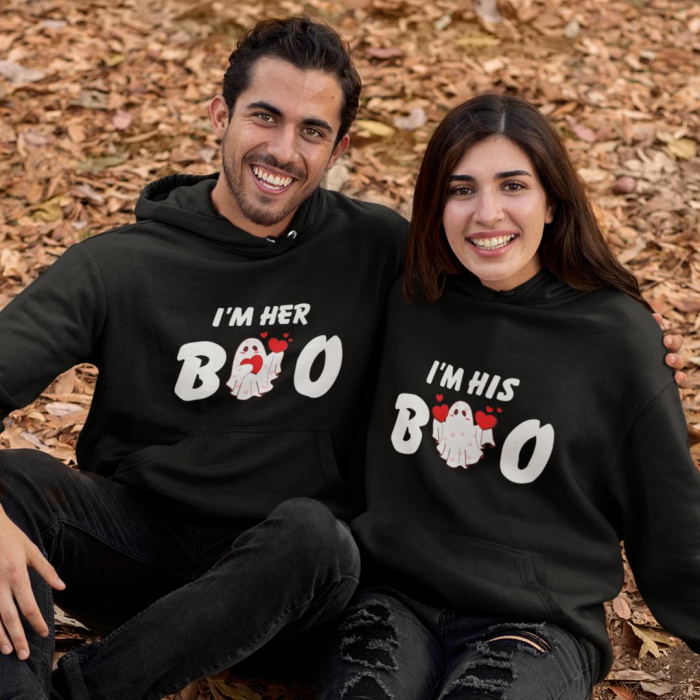 Set 2 Hanorace cuplu personalizate - I'm Her/His Boo [1]