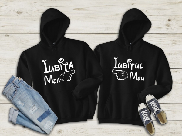 Set 2 Hanorace cuplu personalizate - Iubita mea / Iubitul meu [2]