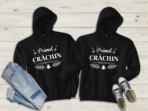 Set 2 Hanorace cuplu personalizate - Primul Craciun impreuna 2 [2]