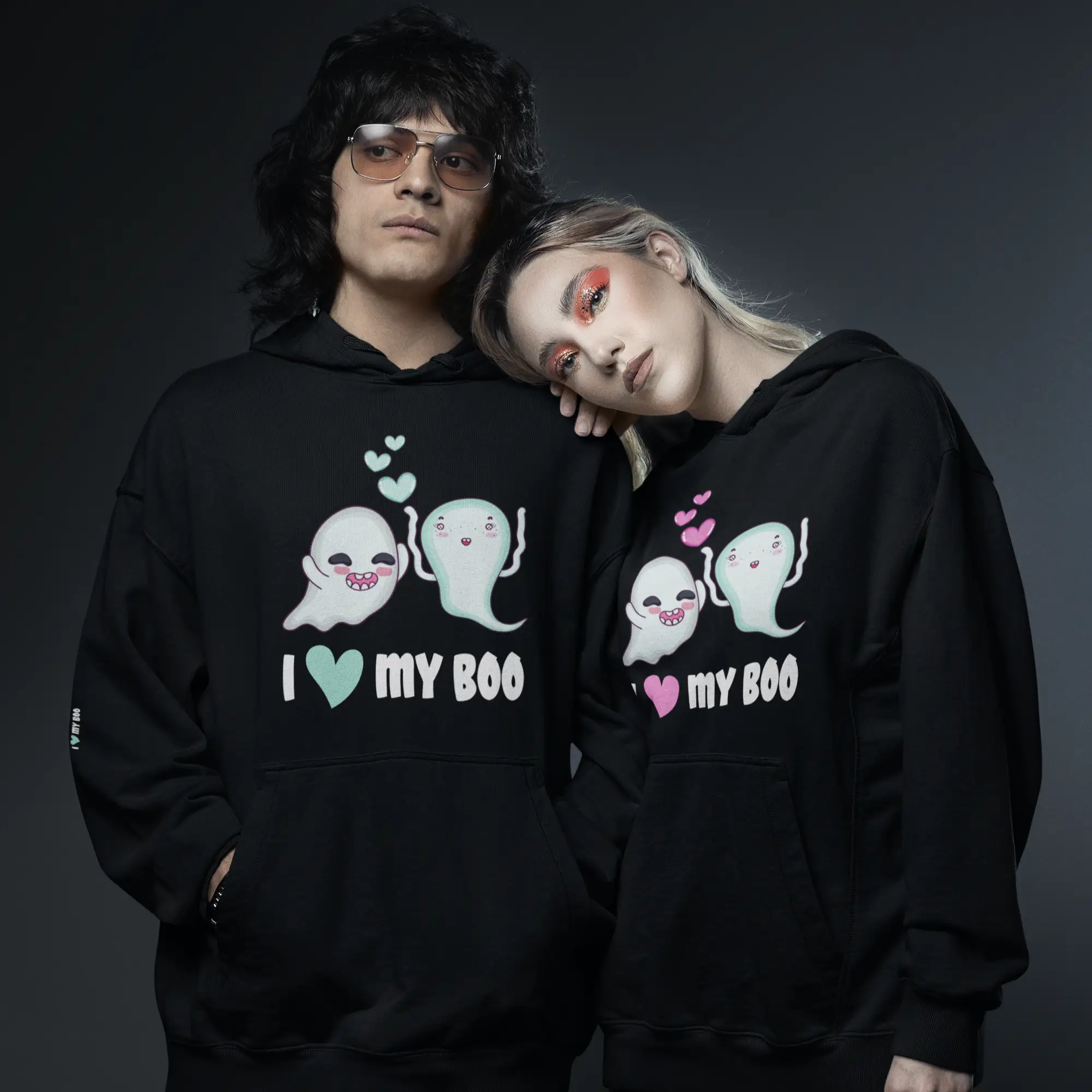 Set 2 Hanorace cuplu personalizate - I love my boo [2]