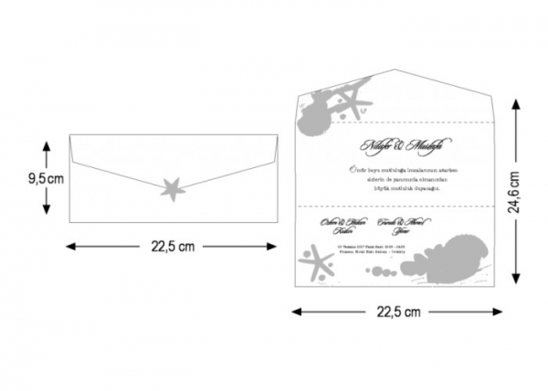 Invitatie de botez crem / bej cu model de plaja si perla - cod 2701 [4]