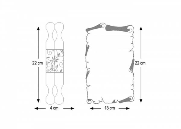 Invitatie de botez eleganta alba de tip pergament cu model argintiu - cod 2531 [2]