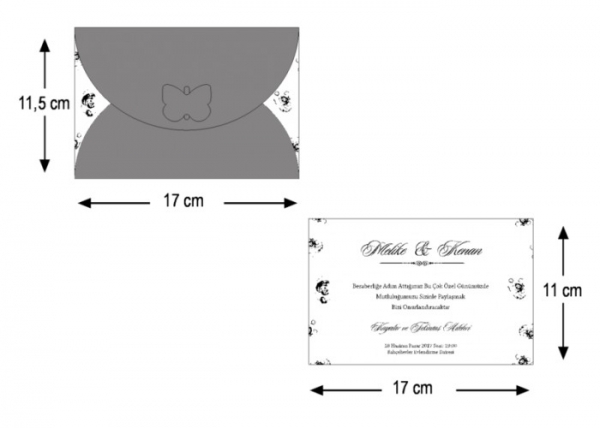 Invitatie de botez eleganta maro cu flori si model auriu - cod 2717 [4]