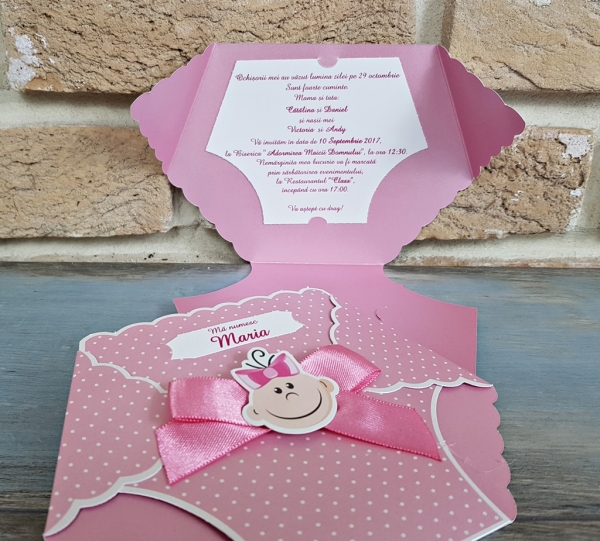 Invitatie de botez amuzanta chilotel roz - cod 8025 [3]