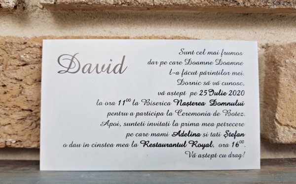 Invitatie de botez amuzanta cu animale si funda - cod 8034 [2]