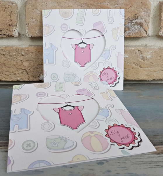Invitatie de botez amuzanta roz cu body de bebe - cod 8036 [3]