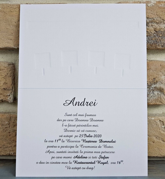 Invitatie de botez albastra cu animale - cod 8039 [5]