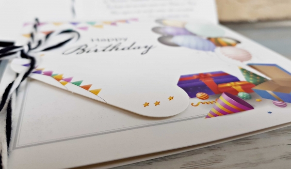 Invitatie de botez multicolora cu baloane si snur - cod 8044 [5]