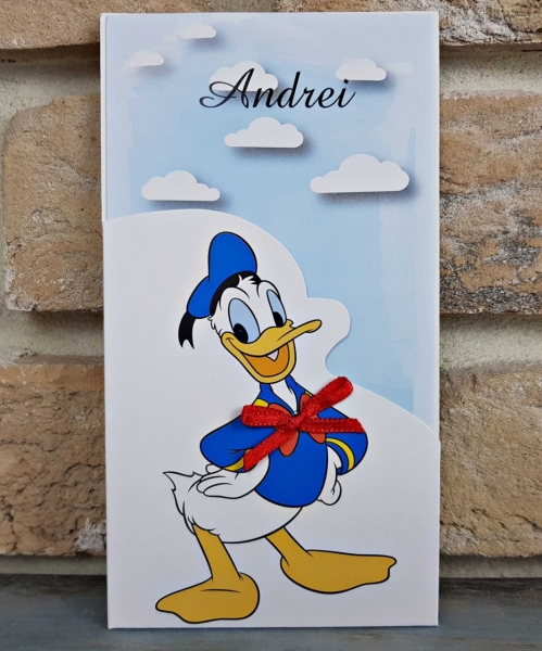 Invitatie de botez albastra cu donald duck - cod 8045 [1]
