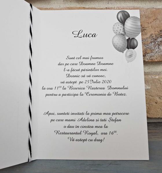 Invitatie de botez amuzanta cu model safari si snur - cod 8046 [5]
