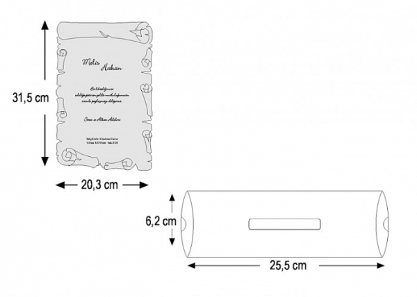 Invitatie de botez vintage maro de tip pergament - cod 2468 [4]