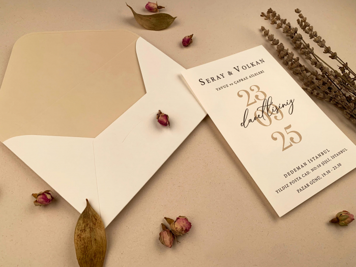 Invitatie de nunta clasica crem - cod 12263 [2]