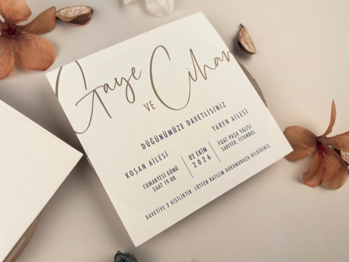 Invitatie de nunta eleganta alba - cod 13312 [3]