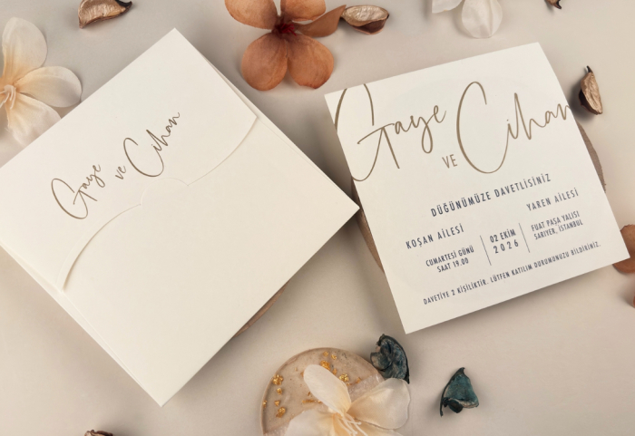 Invitatie de nunta eleganta alba - cod 13312 [2]