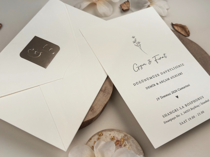 Invitatie de nunta eleganta alba - cod 13314 [2]