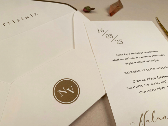 Invitatie de nunta eleganta bej - cod 12259 [2]