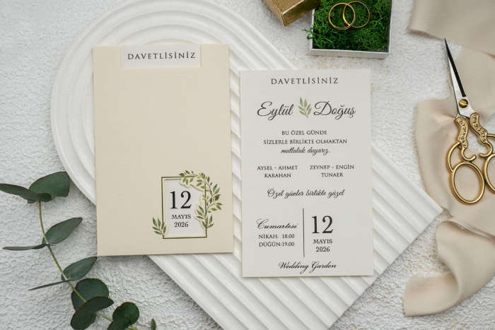 Invitatie de nunta eleganta crem cu fereastra - cod 9271 [2]